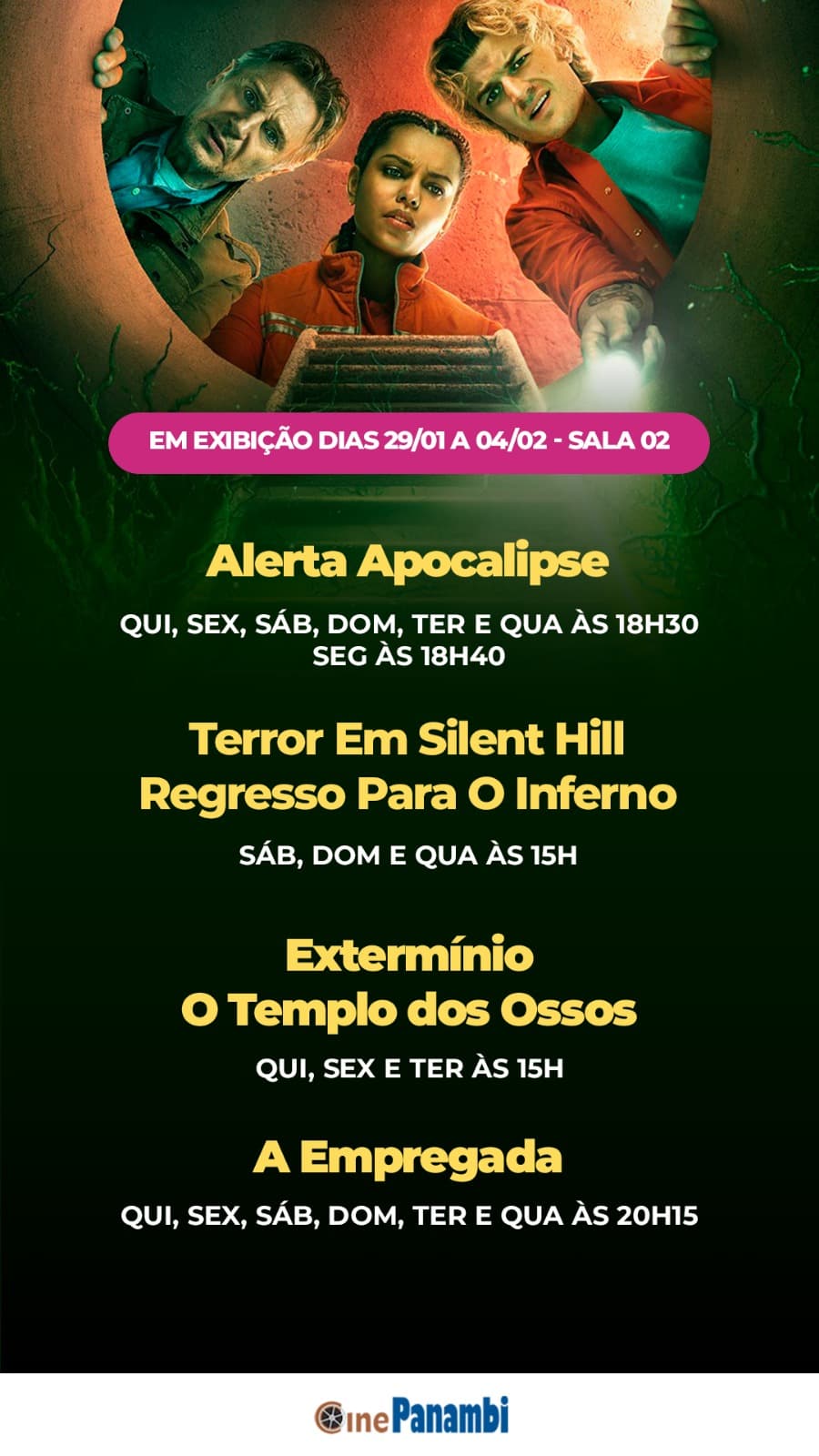 Cine Panambi: programação até 04/02