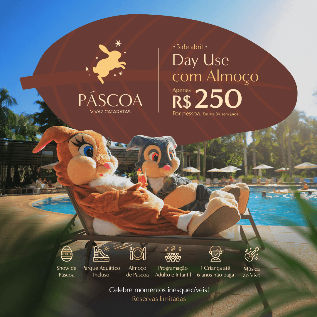Páscoa no Vivaz Cataratas: experiência une gastronomia, lazer e programação temática para toda a família