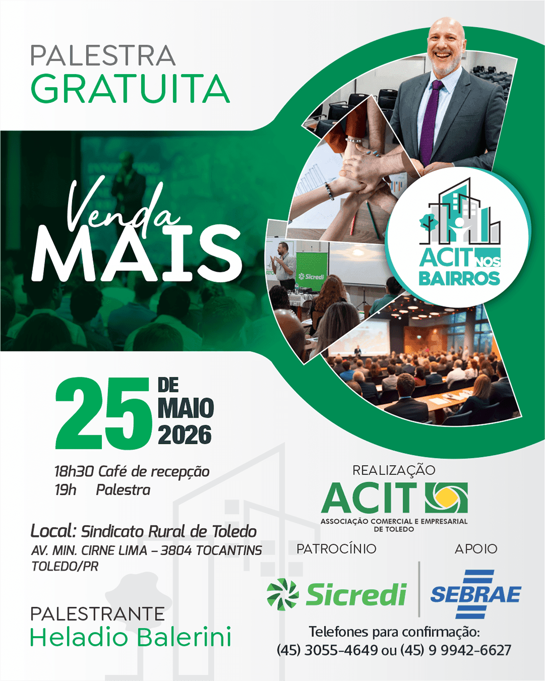 ACIT promove palestra sobre vendas no Jardim Coopagro na segunda-feira (25)