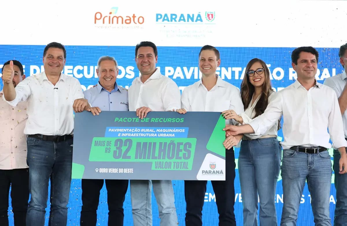 Primato contribui com pavimentação de estrada em Ouro Verde do Oeste