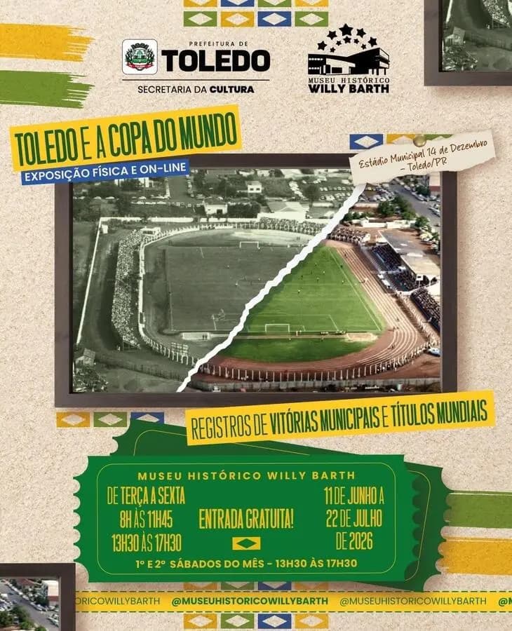 Museu Willy Barth promove exposição “Toledo e a Copa do Mundo”
