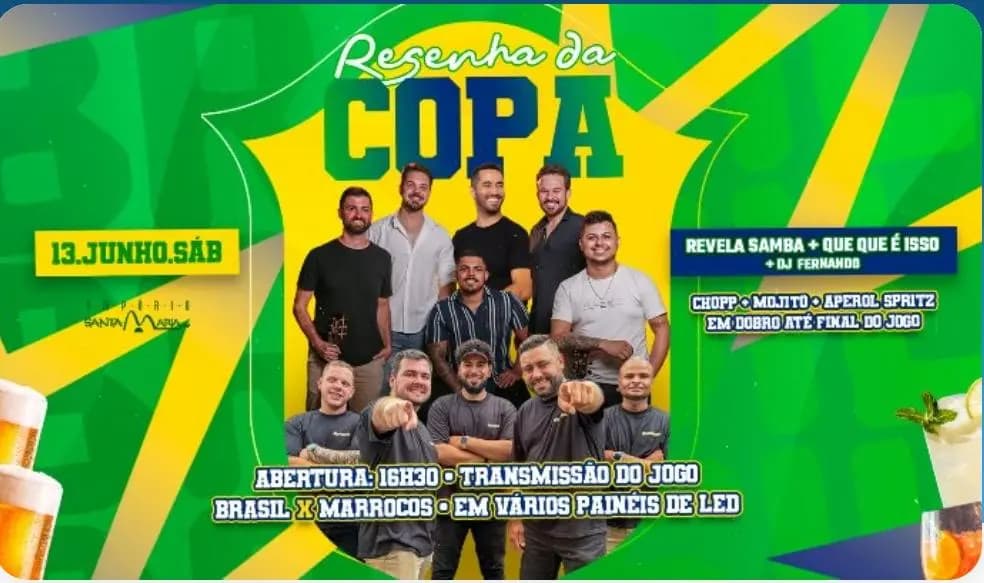 Resenha da Copa: futebol e muita música no Empório Santa Maria no próximo sábado (13)